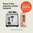 thumbnail image 3 of 2 Slice Slim Toaster, Fits-anywhere™ Kitchenware, 6 Setting Shade Control with Reheat & Cancel Buttons, Fits sourdough, 10” Long Slot, Anti Jam & Auto Shutoff, 900 Watt, Oatmilk, 3 of 8