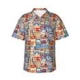 thumbnail image 1 of Fotbe Set Of Travel Vintage Camisa Hawaiana para Hombre Unisex – Camisa Casual de Verano con Botones de Manga Corta de Algodón y Lino,3X-Large, 1 of 7