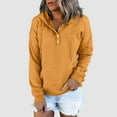thumbnail image 4 of Xudanell White Sweatshirt Women Large Sizes Sweatshirt Snap Button Hoodies Daily Hoodies for Women Gold S, 4 of 5