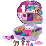 Polly Pocket Jumpin’ Style Pony Compact with Horse Show Theme, Micro Polly Doll & Friend, 2 Horse Figures (1 with Saddle & Tail Hair), Fun Features & Surprise Reveals, Great Gift for Ages 4 & Up