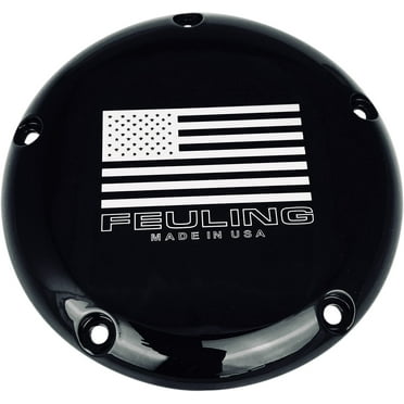 Feuling Gloss Black American Flag Logo Derby Cover (9154)