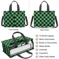 thumbnail image 2 of Canvas Tote Bag for Women with Compartments, Large Cute Green Checkered Teacher Student Shoulder Bag Nurse Purses Crossbody Bags Work Laptop Book Bag Satchels Handbags, 2 of 6