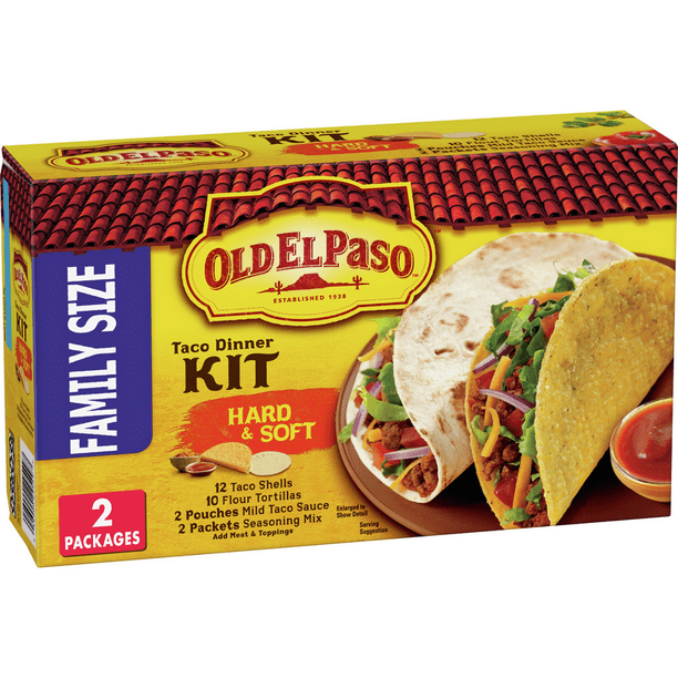Old El Paso Taco Dinner Kit, Hard and Soft Shell Tacos, 21.2 oz Box
