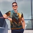 thumbnail image 4 of Honeii Prairie Meditating Lion print Polo Shirt, a classic short-sleeved, button-down golf shirt designed for men3X-Large, 4 of 6
