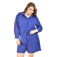 thumbnail image 4 of Set de lino camisa y short Roman Fashion /Tallas Extras, 9103 (Azul rey) azul 36, 4 of 6