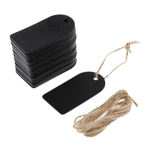 Etiquetas de Pizarra de 25 Piezas, Etiquetas Colgantes Borrables, Sustros de Etiquetas de Precio para Manualidades de Bricolaje BLESIY Etiquetas de pizarra de madera