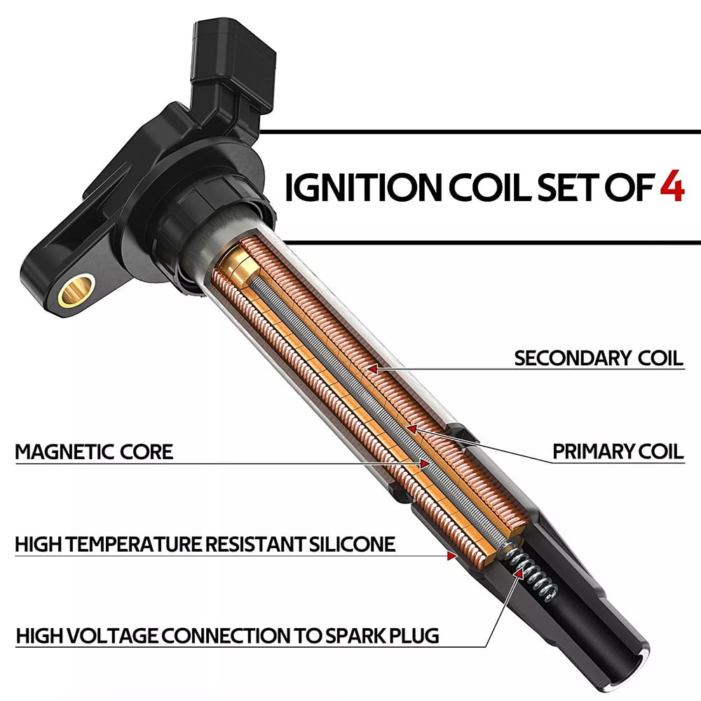 4PCS Ignition Coil Pack UF596 For Toyota corolla Matrix Prius Lexus XD 1.8L L4