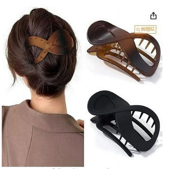 Hair Clip Flat Hair Clips for Women and Girls - Stylish Hair Clips for Thick Hair Hair Banana Barrettes for Styling Hair Accessories for Women (Pack of 2)