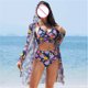 thumbnail image 2 of Trajes de Baño de Bikini de Mujer con Correas Impresas V Sexy Split Set de Tres Piezas, Diseño de Corte Alto para la Piscina de Playa Y las Vacaciones de Verano, 2 of 9