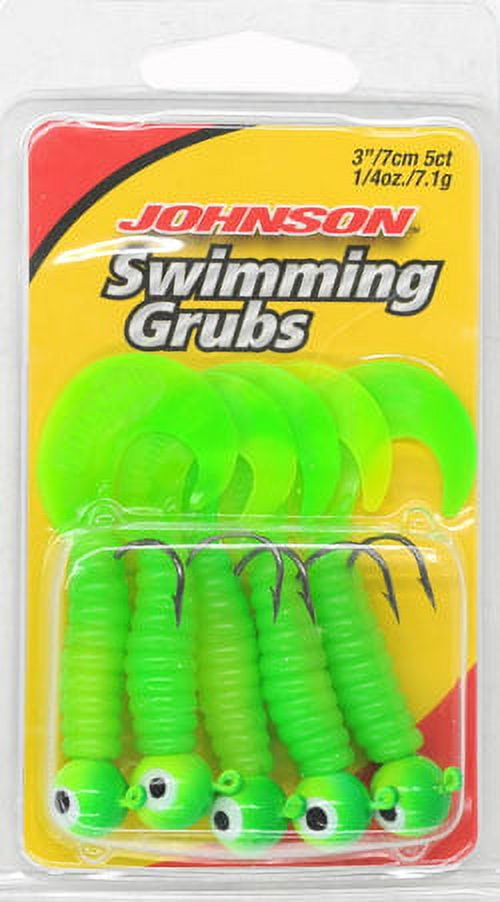 CLOSEOUT** JOHNSON FISHING SWIMMING GRUBS-SG3C1/8-BL - Northwoods