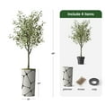 thumbnail image 3 of Artificial Tree in Geometric Pattern Planter, Fake Olive Silk Tree for Indoor and Outdoor Home Decoration - 68" Overall Tall (Plant Pot Plus Tree), 3 of 5