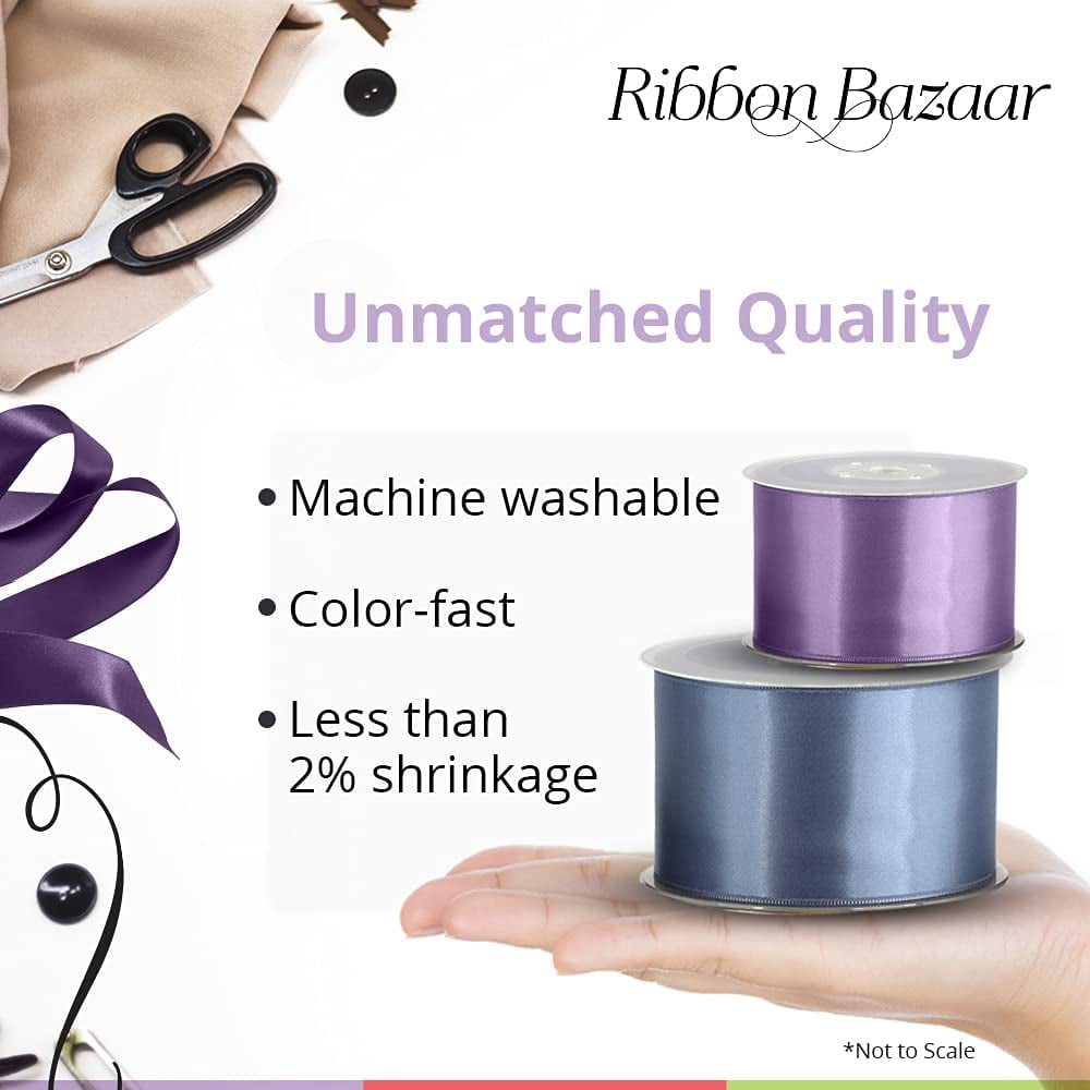 Ribbon Bazaar Double Faced Satin 1-1/2 inch Amethyst 50 yards 100% Polyester Ribbon