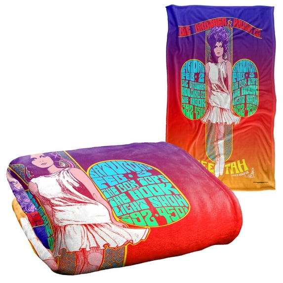 Big Brother and The Holding Company Blanket, 36"x58" Cheetah Poster Silky Touch Super Soft Throw Blanket