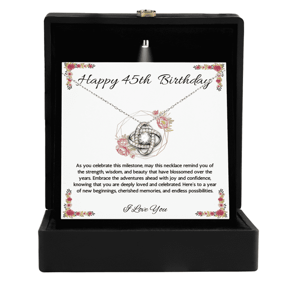 45th Birthday Gift Necklace, 45th Birthday Jewelry, Turning 45, necklace For Wife, Sister, Mom, Daughter, Birthday Gift Necklace For 45 Year Old-Luxury Box