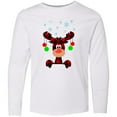 thumbnail image 3 of Inktastic Cute Flannel Reindeer with Christmas Bulbs and Snowflakes Long Sleeve Youth T-Shirt, 3 of 5