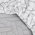 thumbnail image 3 of Jacquard Stretch Chair Covers for Dining Room Set of 6,Soft Thick Solid Luxury Dining Chair Slipcover Stretchable for Kitchen,Hotel,Restaurant,Ceremony Universal Size(6 Pieces, White & Grey), 3 of 6