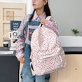 thumbnail image 4 of Aesthetic Floral School Backpack, Water Proof Backpack, Spacious Bookbag for Shopping Work College, Pink, 4 of 9
