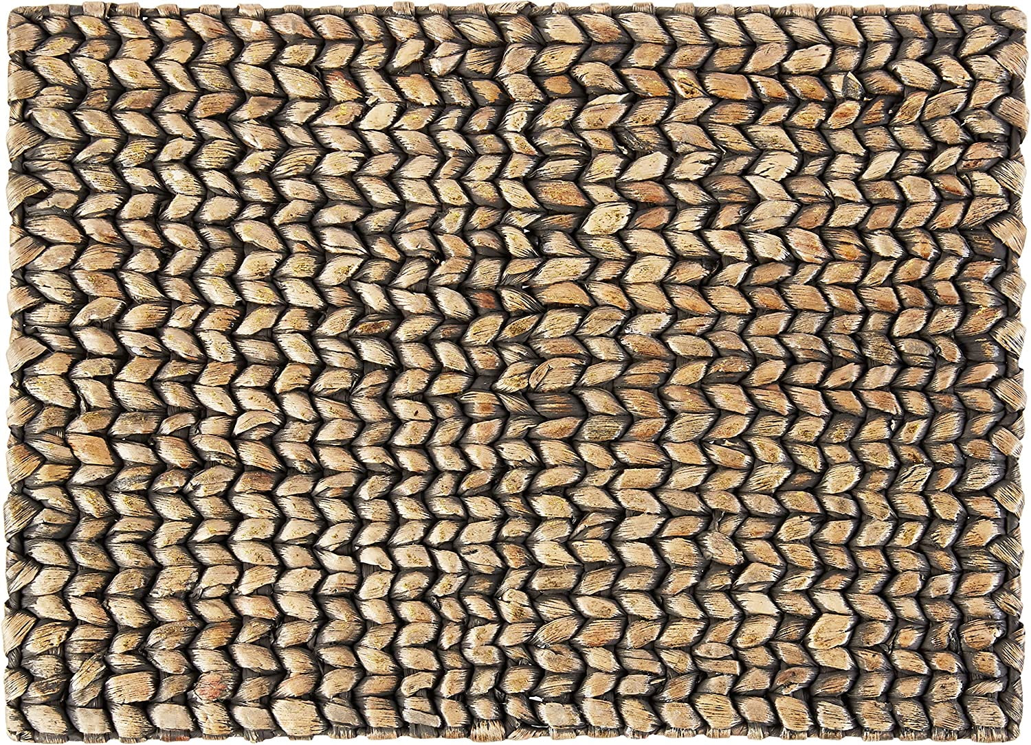 Fennco Styles Natural Woven Water Hyacinth Rectangular Placemats - Set of 4 (Black)