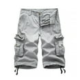 thumbnail image 1 of Dalazy Cargo Shorts Pantalons Décontractés Homme Tenue Fabrication Résistance à l'Usure Polyvalent Intérieur Lavable Commodité Multi Poches Blanc-Gris 31, 1 of 6