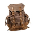 thumbnail image 2 of Mochila de lona resistente al desgaste para exteriores, mochila informal de gran capacidad para adultos, mochila de viaje para escalada de montaña Café, 2 of 8
