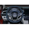 thumbnail image 4 of Microfiber Leather Large Steering Wheel Cover (15.5" - 16", Black Blue), 4 of 4