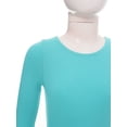 thumbnail image 5 of TiaoBug Kids Girls Long Sleeve Ballet Leotard with Wrap Chiffon Skirt Gymnastic Tutu Dress Dancewear Mint Green 8-10, 5 of 7