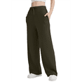 thumbnail image 1 of Pantalones Deportivos Holgados de Cintura Alta para Mujer, Color Verde , Talla S, 1 of 4