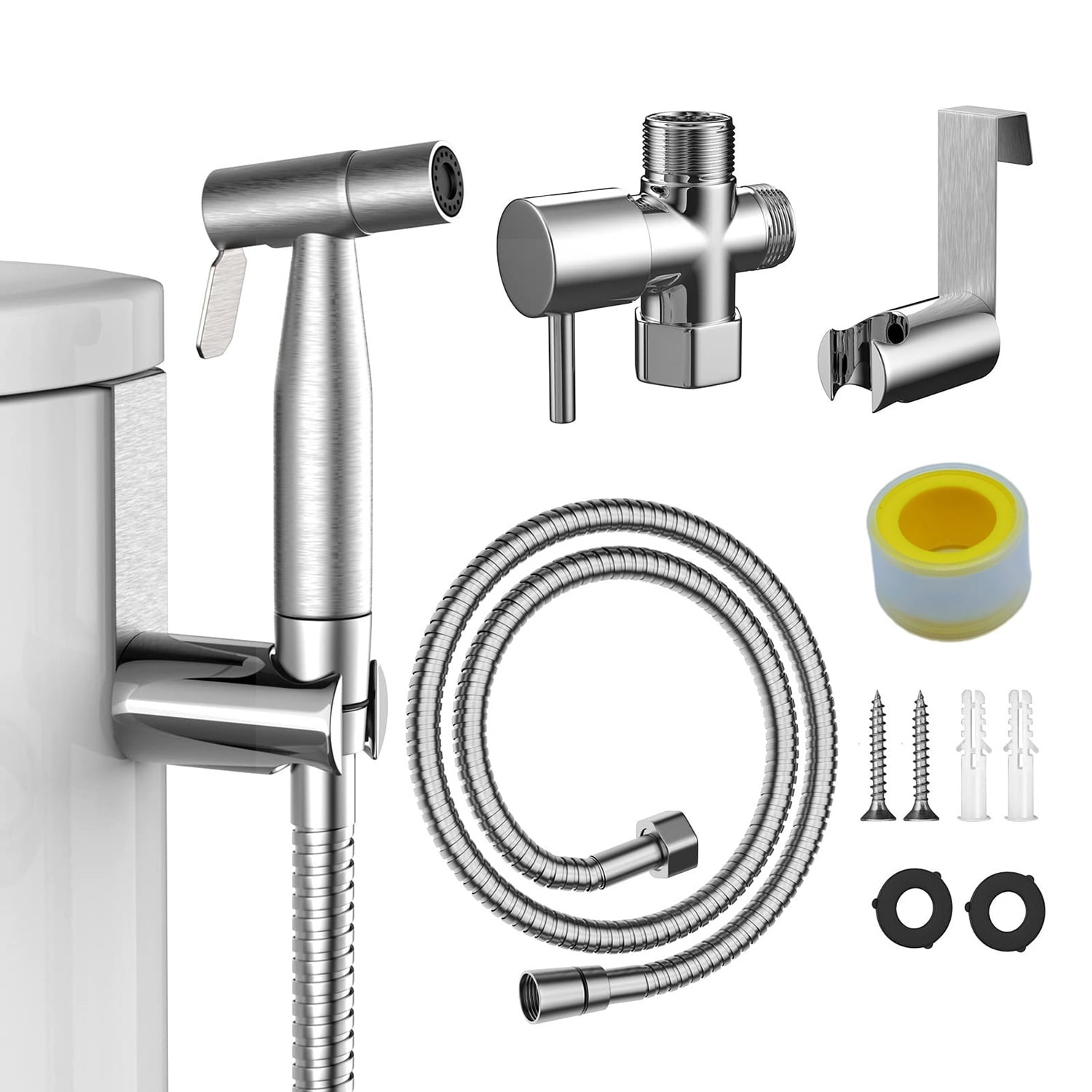 Ziss Bidet Toilet Sprayer Set, Stainless Steel Handheld Bidet Sprayer