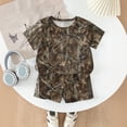 thumbnail image 3 of Grblisyd Girls 2 Piece Summer Outfit Maple Leaf Print Short Sleeve Crew Neck Camo Tops and Elastic Waist Shorts Sweatsuits Size 8, 3 of 6