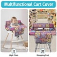 thumbnail image 4 of Shopping Cart Cover for Baby 2-in-43 High Chair Cover with Safety Harness Multifunctional Grey Pattern Cart Covers for Babies Soft Padded Grocery Cart Cover for Baby Boy Girl, 4 of 4