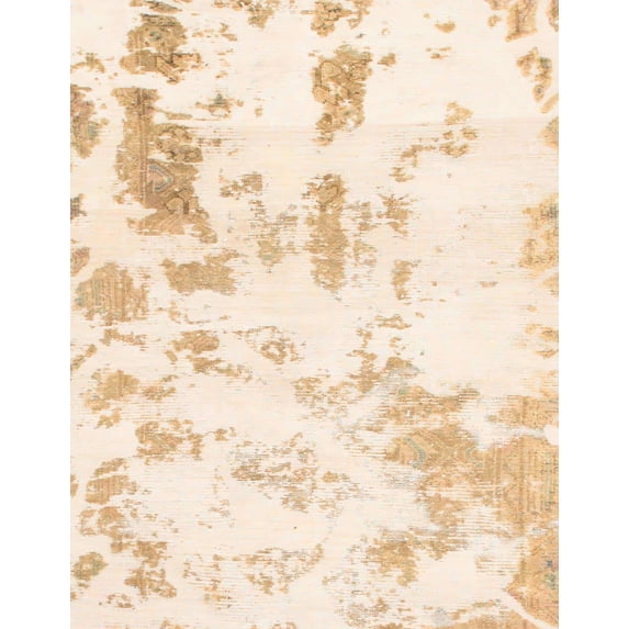 Ahgly Company Machine Washable Indoor Rectangle Abstract Bisque Beige Area Rugs, 2' x 4'
