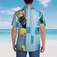 thumbnail image 6 of Bixox Men's Hawaiian Shirts Men's Prague Ratter Dog in Bathtub Print Short-Sleeve Shirt-Medium, 6 of 8