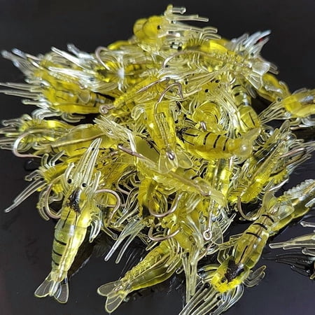 10Pcs Simulation Fake Bait Grass Shrimp Lures 4cm Soft Shrimp Bait Fishing Gear Fishing Soft Plastic Lures
