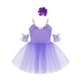 thumbnail image 4 of TiaoBug Girls Professional Ballet Leotards Tutu Dress Ballerina Swan Lake Competition Dancewear Purple 11-12, 4 of 7