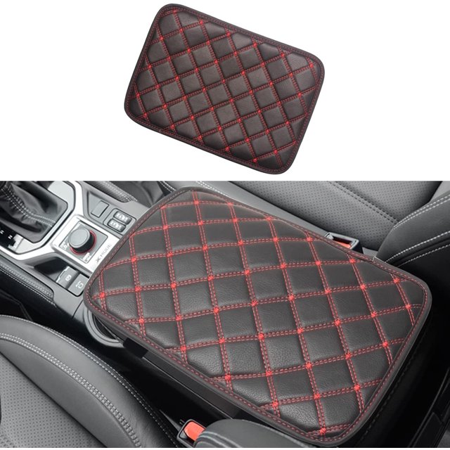 Monrand Universal Center Console Armrest Pad,Car Center Console Cover PU Car Armrest Cover Fit for Most Vehicles Car