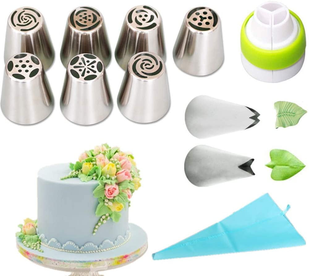 Details about   11pcs Cake Decorating Kits Flower Cream Cake Icing Tips Nozzles Pastry Bags 