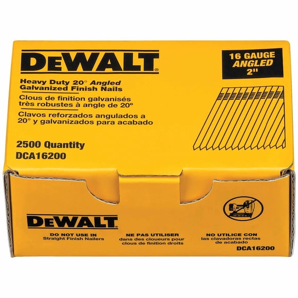 DEWALT Clous de Finition, 20 Degrés, 2 Pouces, 16 Ga, Lot de 2500 (DCA16200)