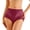 Wine, variant on Qingpeng Women High Waist Mesh Briefs Breathable Solid Color Panties Comfort Underwear Size M-XXL