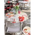 thumbnail image 4 of Outdoor Tablecloth with Umbrella Hole and Zipper, Red Santa Christmas Round Table Cloth 60 Inch Waterproof Tablecloth, Xmas Snowflake Rustic Picnic Table Cover for Patio Camping, 4 of 7