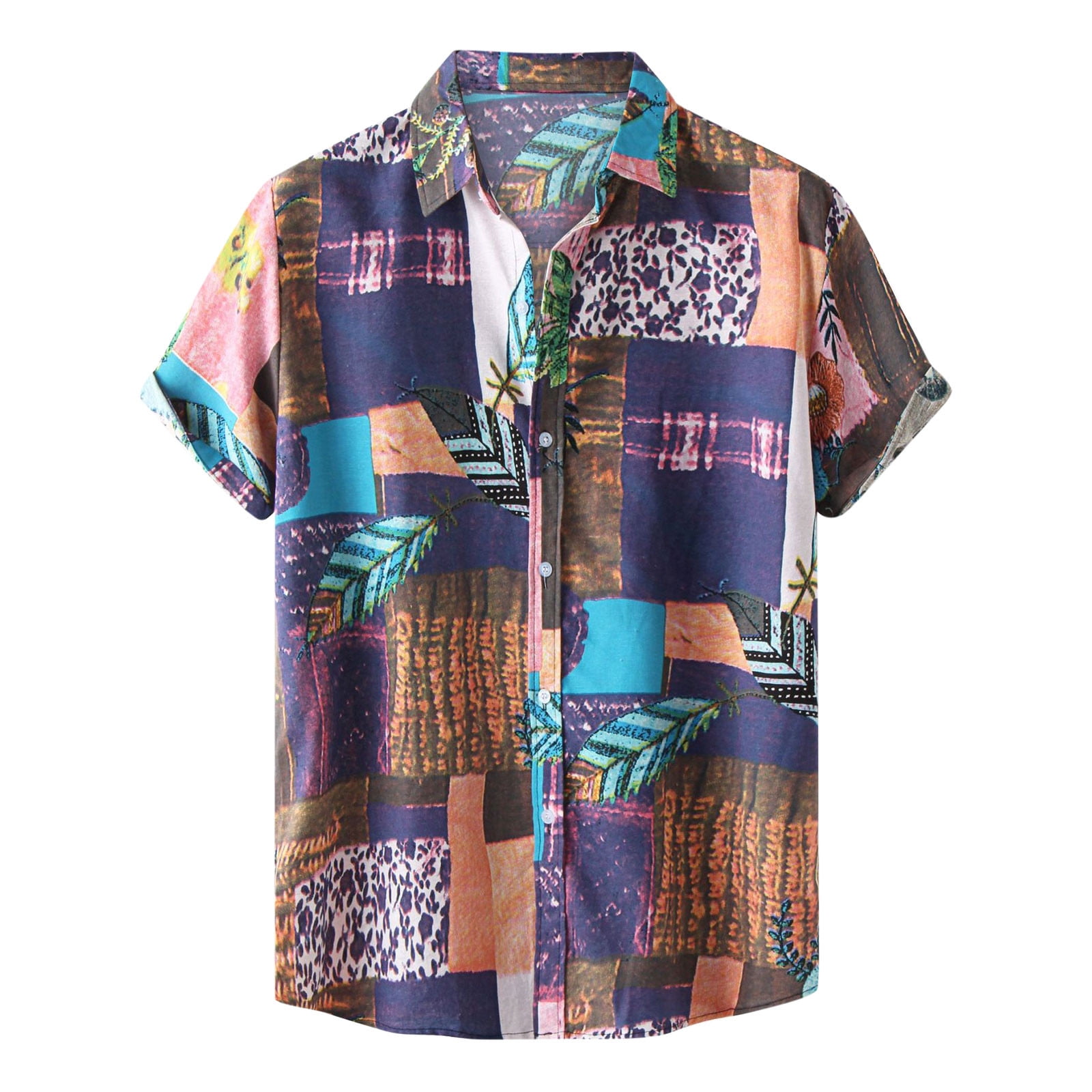 Ernkv Men's Loose Comfy Shirts Clearance Summer Fashion Tropical