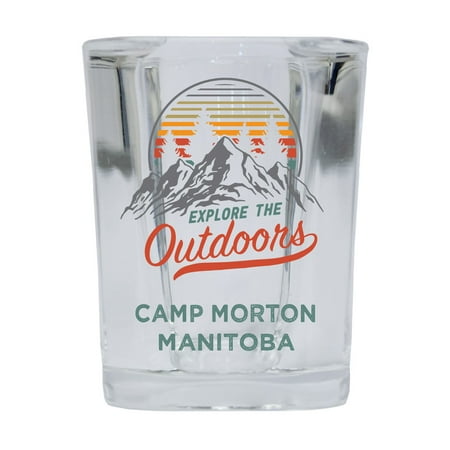 

Camp Morton Manitoba Explore the Outdoors Souvenir 2 Ounce Square Base Liquor Shot Glass 4-Pack