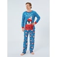 thumbnail image 5 of Christmas Family Pajamas Matching Set Letters Print Long Sleeve T-shirt with Penguin Snow Print Pants Sleepwear Loungewear, 5 of 10