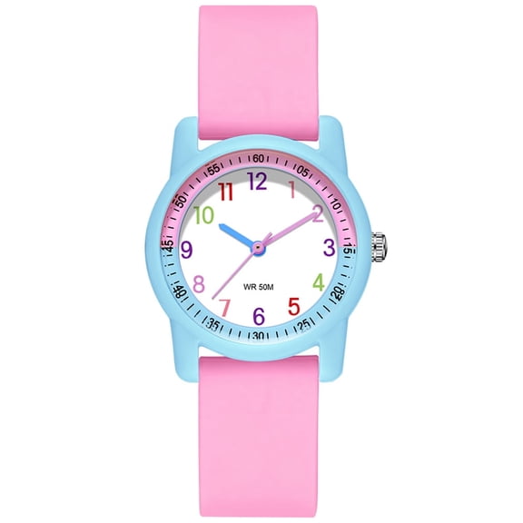 ZOLOHONI Kids Watches for Girls Boys Soft Silicone Strap Analog Quartz Waterproof Watch Children Birthday Christmas Gifts Ages 4-15
