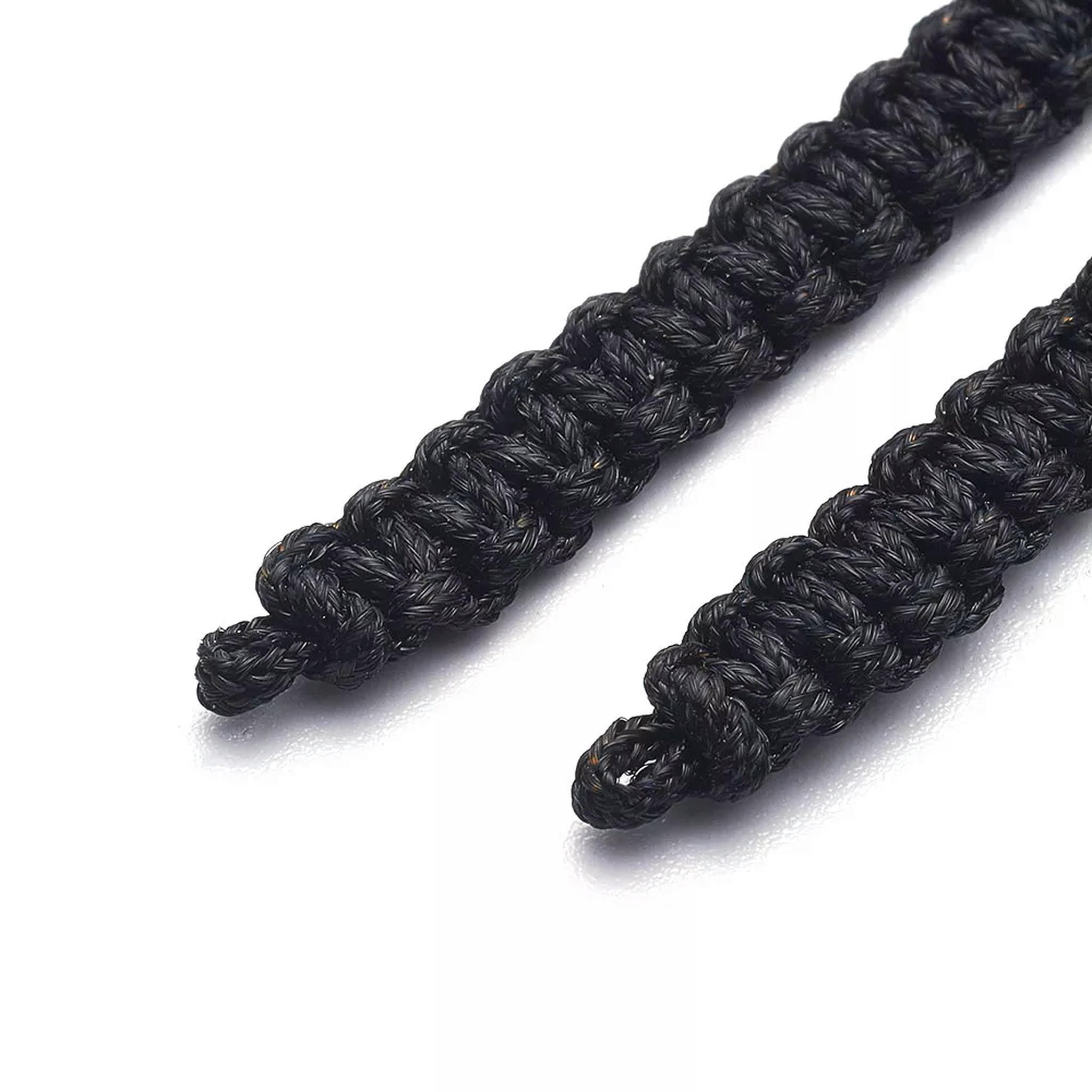 U8MO 50 Braided Nylon Cord Bracelets Bases Adjustable Bracelet Making Black 100~110mm