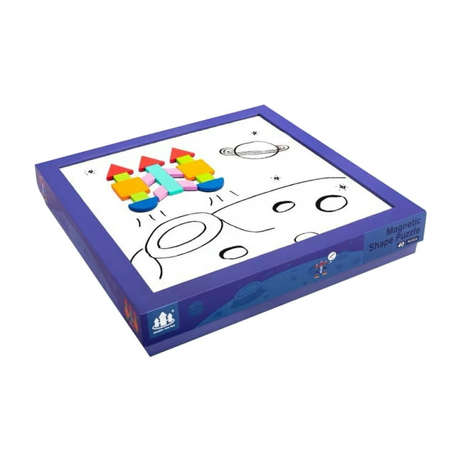 Tignapoo Creative Magnetic Geometric Puzzle for Kids - Advanced Montessori Educational Toy with Magnetic Tangram Board, Perfect for Early Learning and Cognitive Development