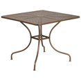 thumbnail image 1 of 35.5'' Square Gold Indoor-Outdoor Steel Patio Table, 1 of 8