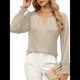 thumbnail image 2 of Blusas de Larga para Mujer, Blusas Informales de Negocios, Elegantes, para el Trabajo, la Oficina, Camisas Holgadas de Verano, Conjuntos de Moda 2025 Albaricoque M, 2 of 8