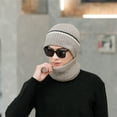 thumbnail image 3 of 2Pcs/Set Winter Beanie Hat Scarf: Warm Fleece Lined Knit Skull Cap Neck Warmer Set - Ribbed Cuffed Beanies for Men & Women, 3 of 8