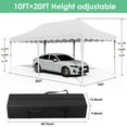 thumbnail image 6 of Pirecart 10' x 20' Outdoor Canopy Tent Pop up Wedding Tent with 6 Removable Sidewalls and Carrying Bag, Adjustable Height, White, 6 of 8
