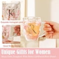 thumbnail image 4 of Personalized Gift for Women Flower Glass Coffee Mug Initial Tea cup Monogrammed Customized Bridesmaid Bride Wedding Gifts Graduation Gifts Valentine Mother's Day Birthday Christmas Gift (R), 4 of 9